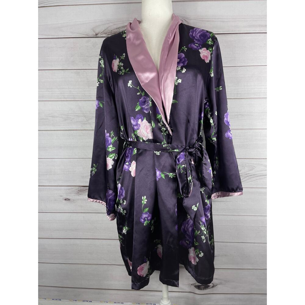 Jones New York Women's Purple Floral Robe Size S/M